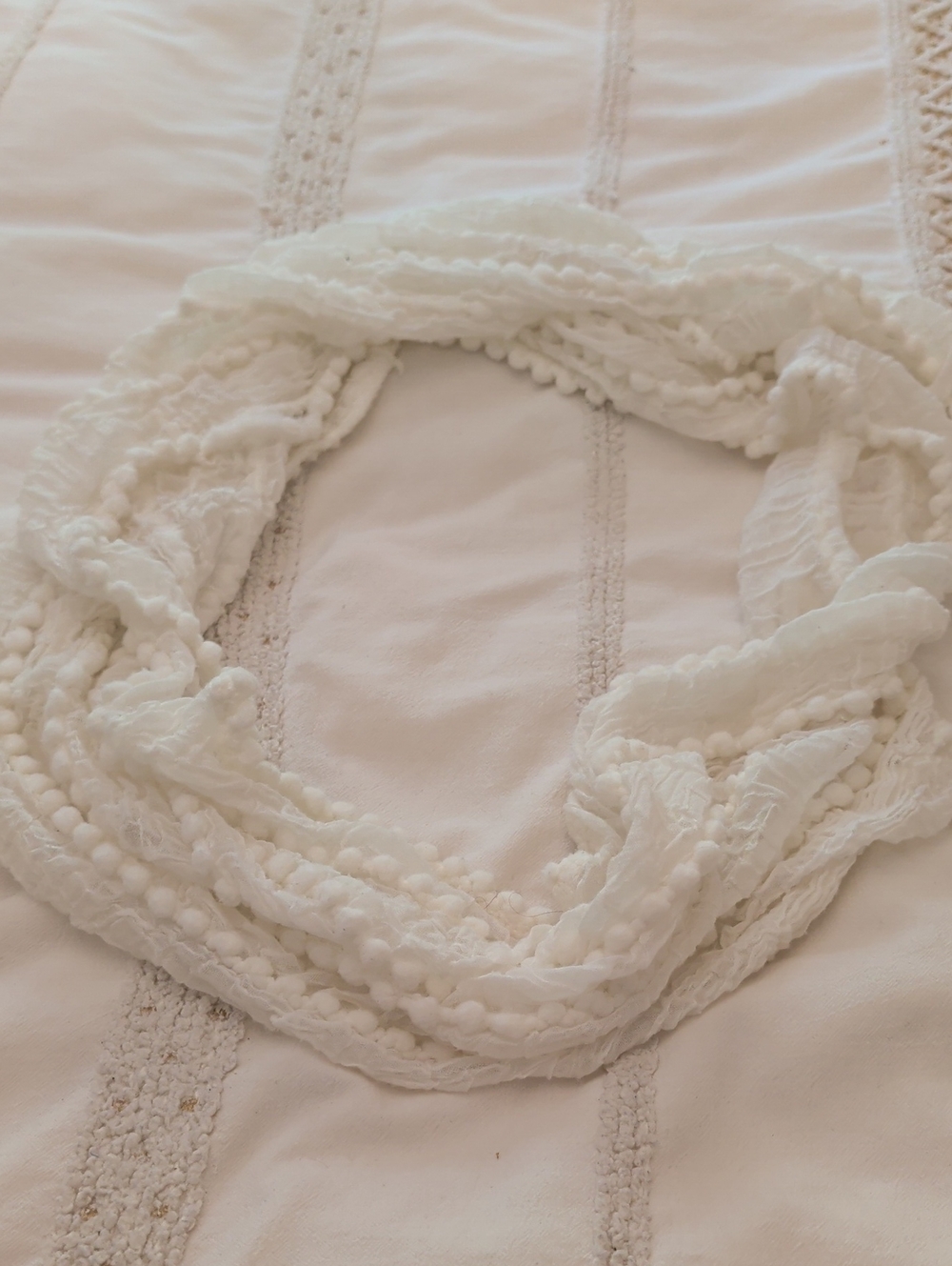 White Women's Lightweight Textured Infinity Scarf